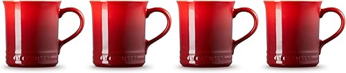 Miniatura 3 de Le Creuset Juego de 4 tazas de gres, 14 onzas cada una, Cerise