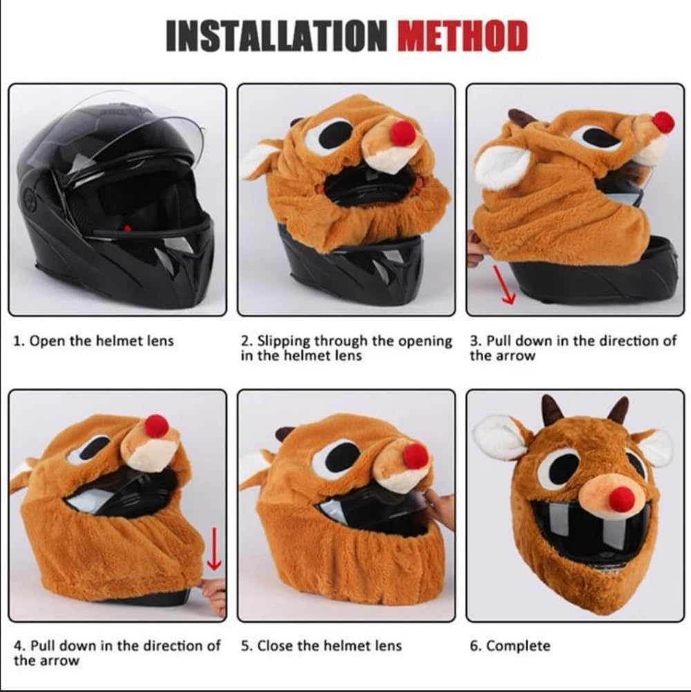 Housse de Casque Moto Halloween, Couvre-Casque de Moto Amusante en Peluche Citrouille/Lapin/Démon/Chat Noir, Accessoires pour Casques de Moto