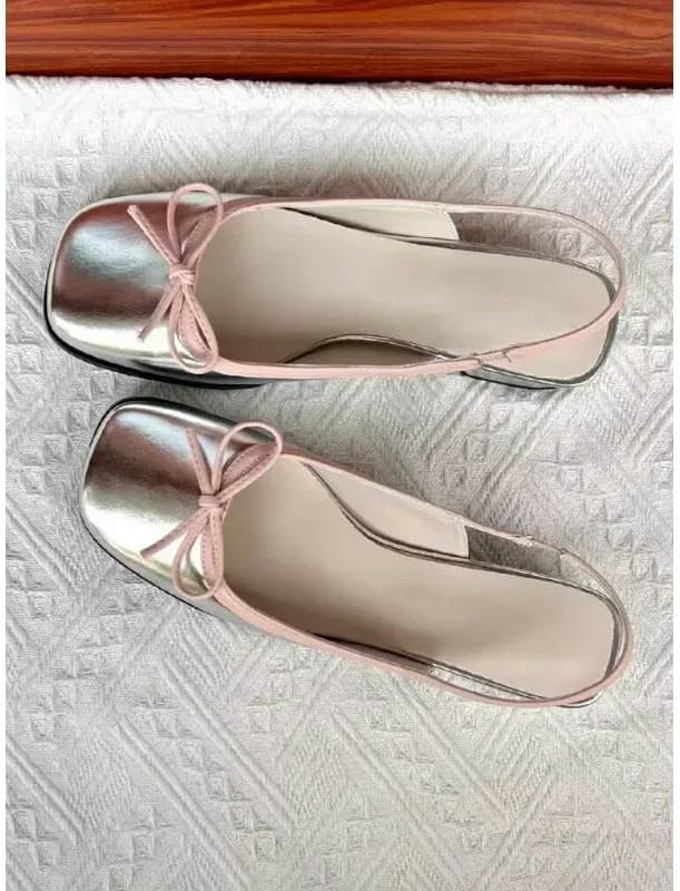 Women's Ballet Flats Shoes Summer Women's Flats Shoes Square Toe Slip On Flat Shoes for Woman Ballet Flats Bow Women's Sandals