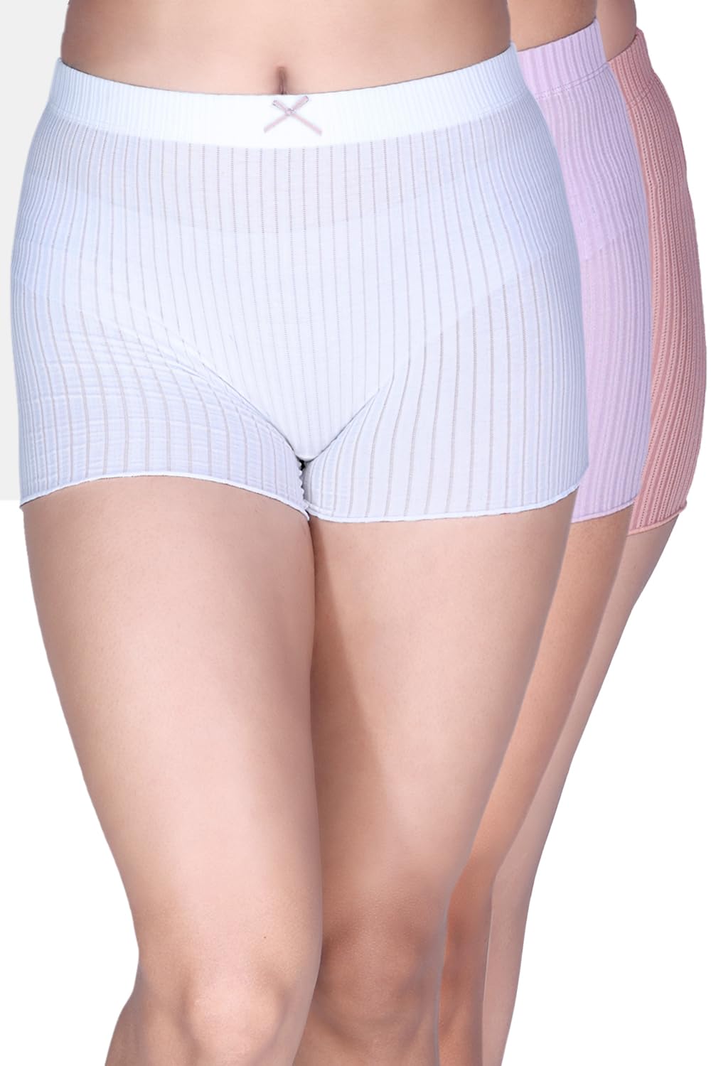 amour secret Women's High Rise Stripes Boyshorts Panty Pack of 3-picture-31
