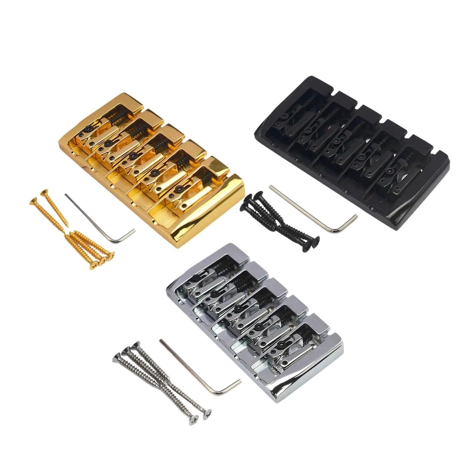 Robusta cordiera a sella con ponte in metallo ORO fissata for bassi elettrici a 5 corde for apparecchiature musicali