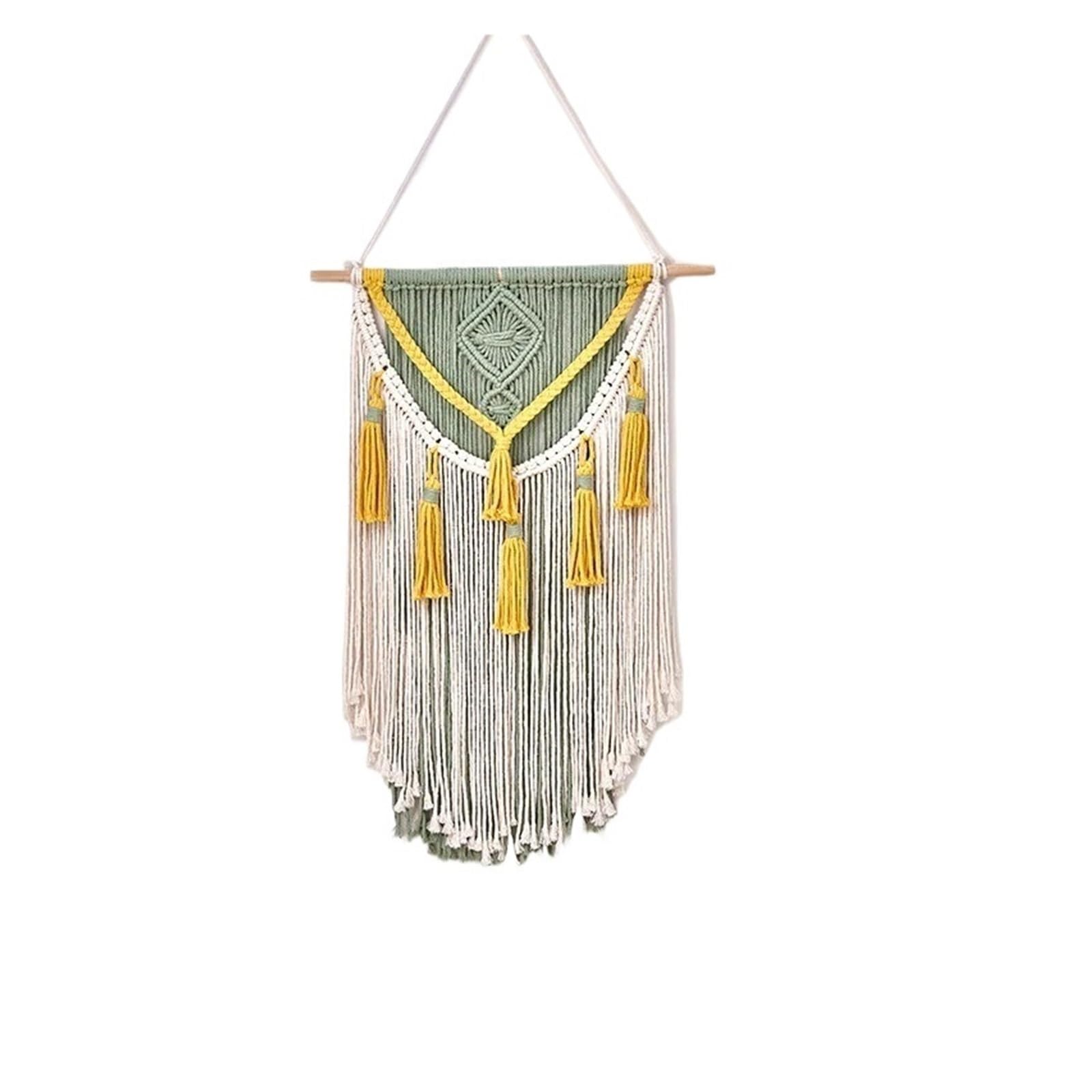 Xinglongs Macrame Wall Hanging Bohemian Handwoven Cotton Rope Wall Hanging Tapestry 50x70cm Colorful Decor