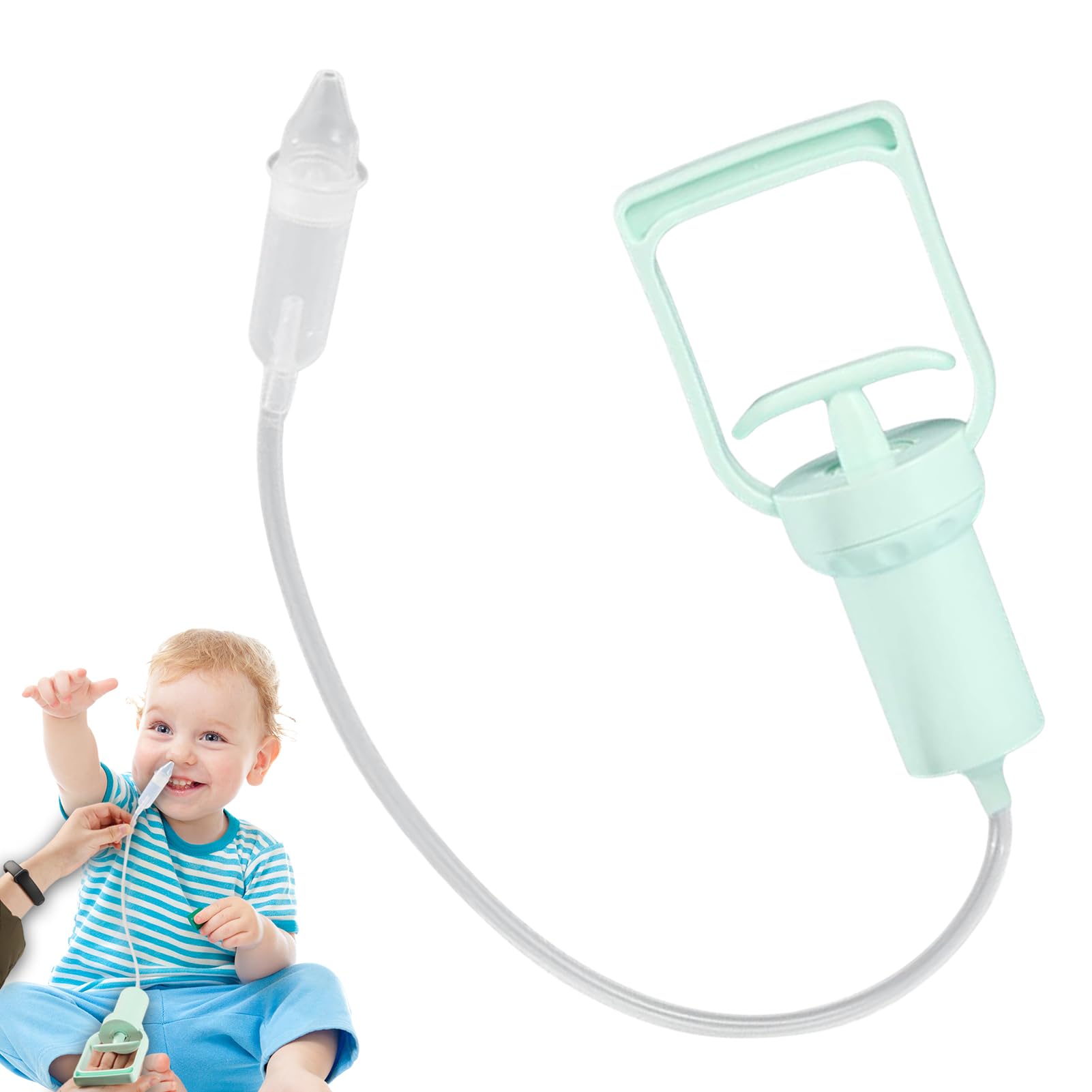 Nasensauger,Nasensauger Baby,Nasensekretsauger,Reisefreundlicher Nasenreiniger,Baby Nasal Aspirator,Hand Powered Nose Sucker,tragbarer Handabzieher,Nasenpumpe für Kinder