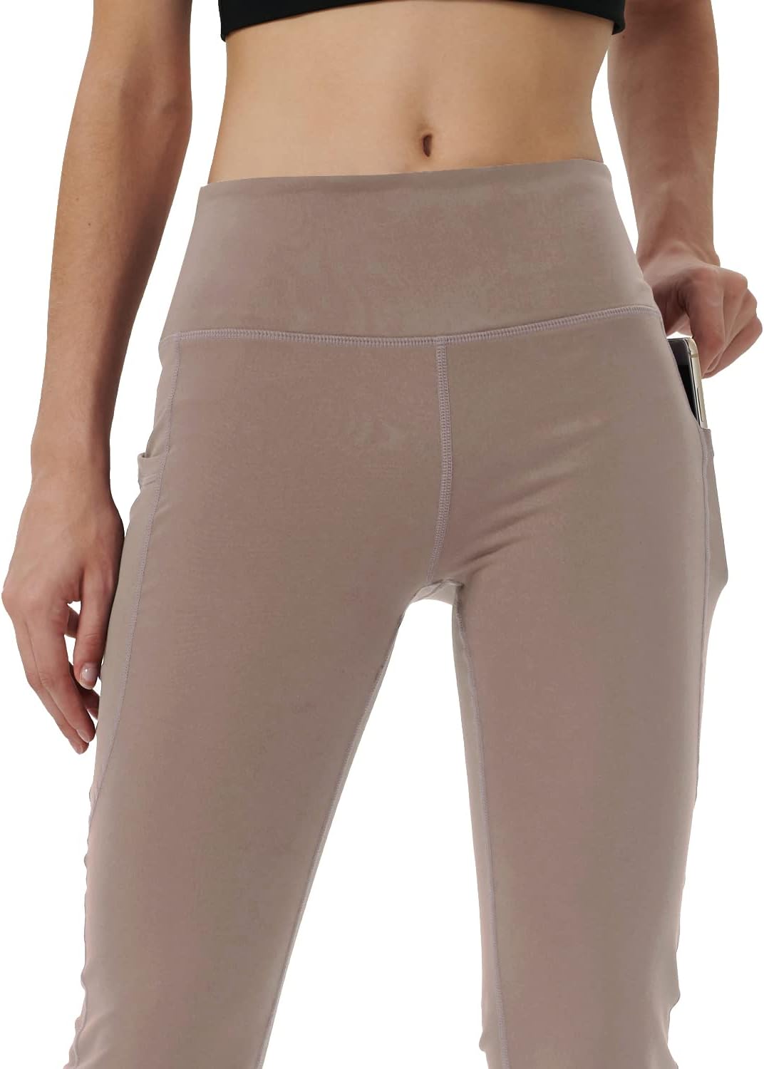 Women's Bootleg Yoga Pants with Hidden Pockets Tummy Control Running Legging Long Bootcut - Image 5