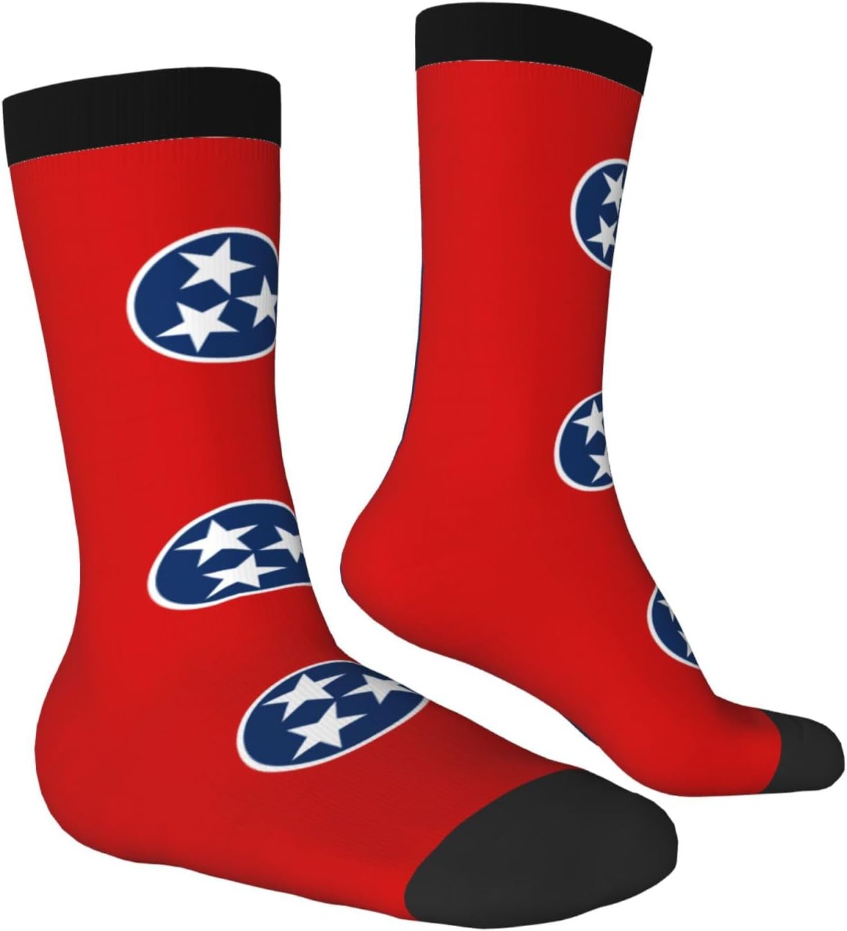 Tennessee State Flag Unisex Crew Work Cushion Socks Long Athletic Running Socks Workout Breathable Socks
