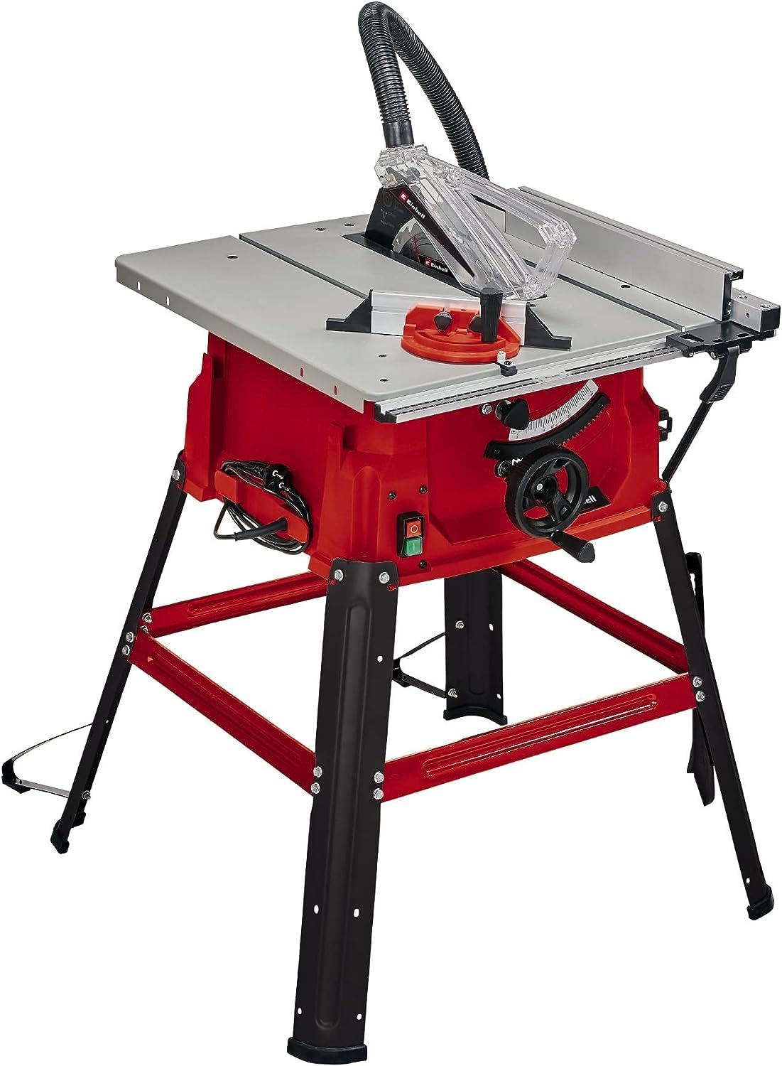 Sega circolare da banco TC-TS 2025/3 di Einhell (max. 2.000 watt, guida angolare, guida parallela, collegamento di aspirazione sulla scocca e protezione lama, lama in metallo duro inclusa)