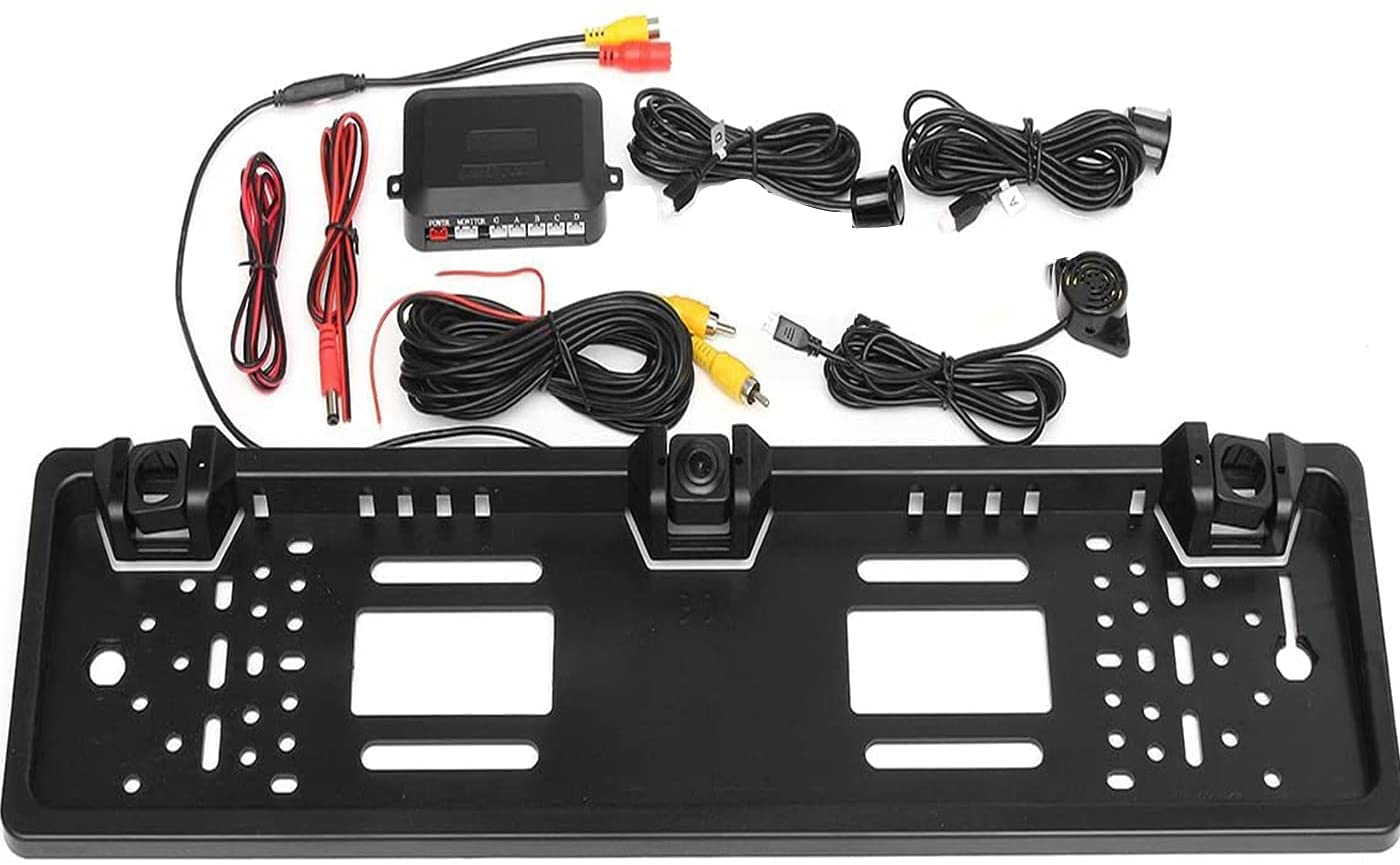 PORTATARGA CON TELECAMERA 4 LED, PORTA TARGA CON 2 SENSORI, RETROCAMERA, TELECAMERA POSTERIORE 170° GRADI VISIONE NOTTURNA IMPERMEABILE - DISCORAMA®