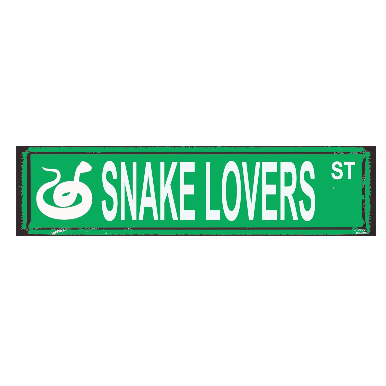 Snake Lover Rustic Metal Sign - Reptile-Themed Wall Decor,4x16 Inch Wildlife Plaque