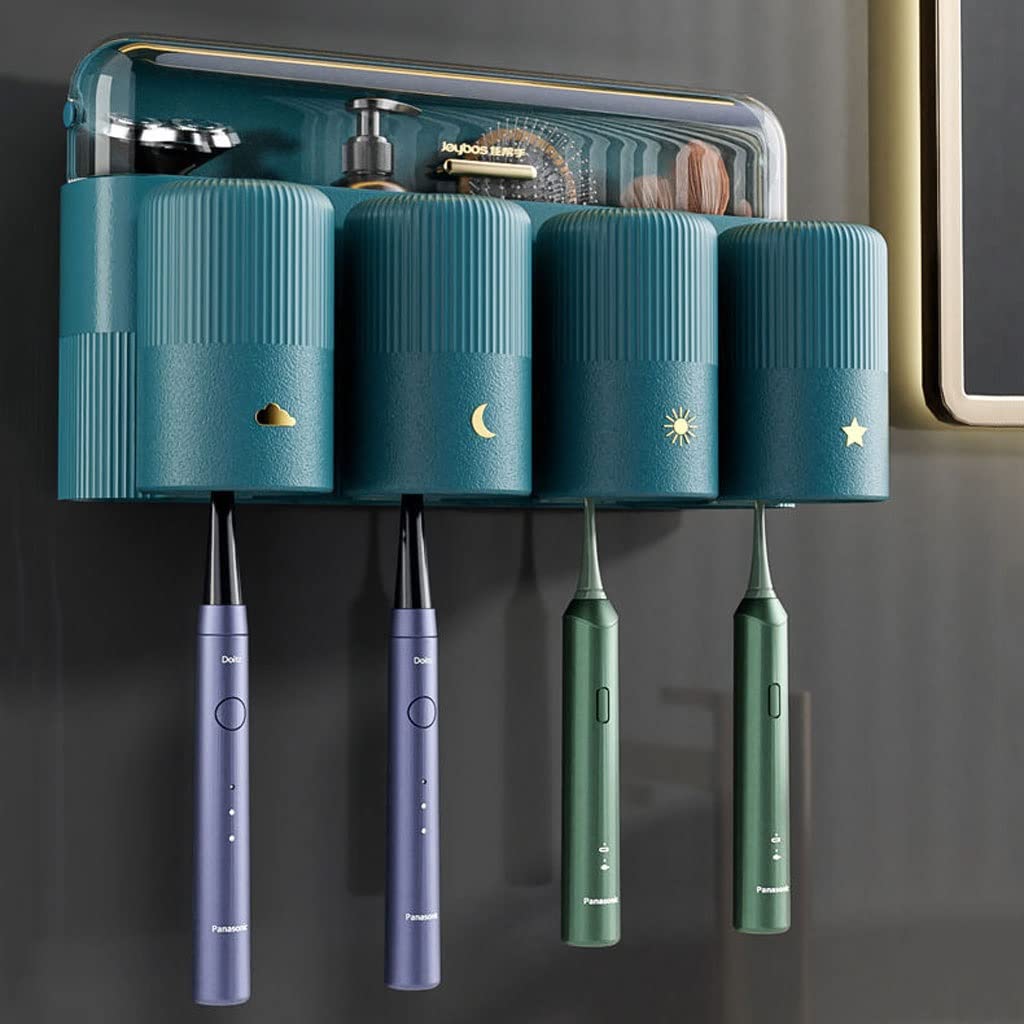 Estante de Almacenamiento para cepillos de Dientes, Soporte para cepillos de Dientes montado en la Pared, Estante para Almacenamiento de cepillos de Dientes, Soporte para Pasta de Dientes para (A)