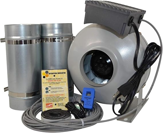 Suncourt DEDPV Centrasense 4-Inch Dryer Booster Fan Kit — Easy to Install & UL 705 Safety Certified Dryer Exhaust Duct Power Ventilator with Built-In Error Notification (DRM04)