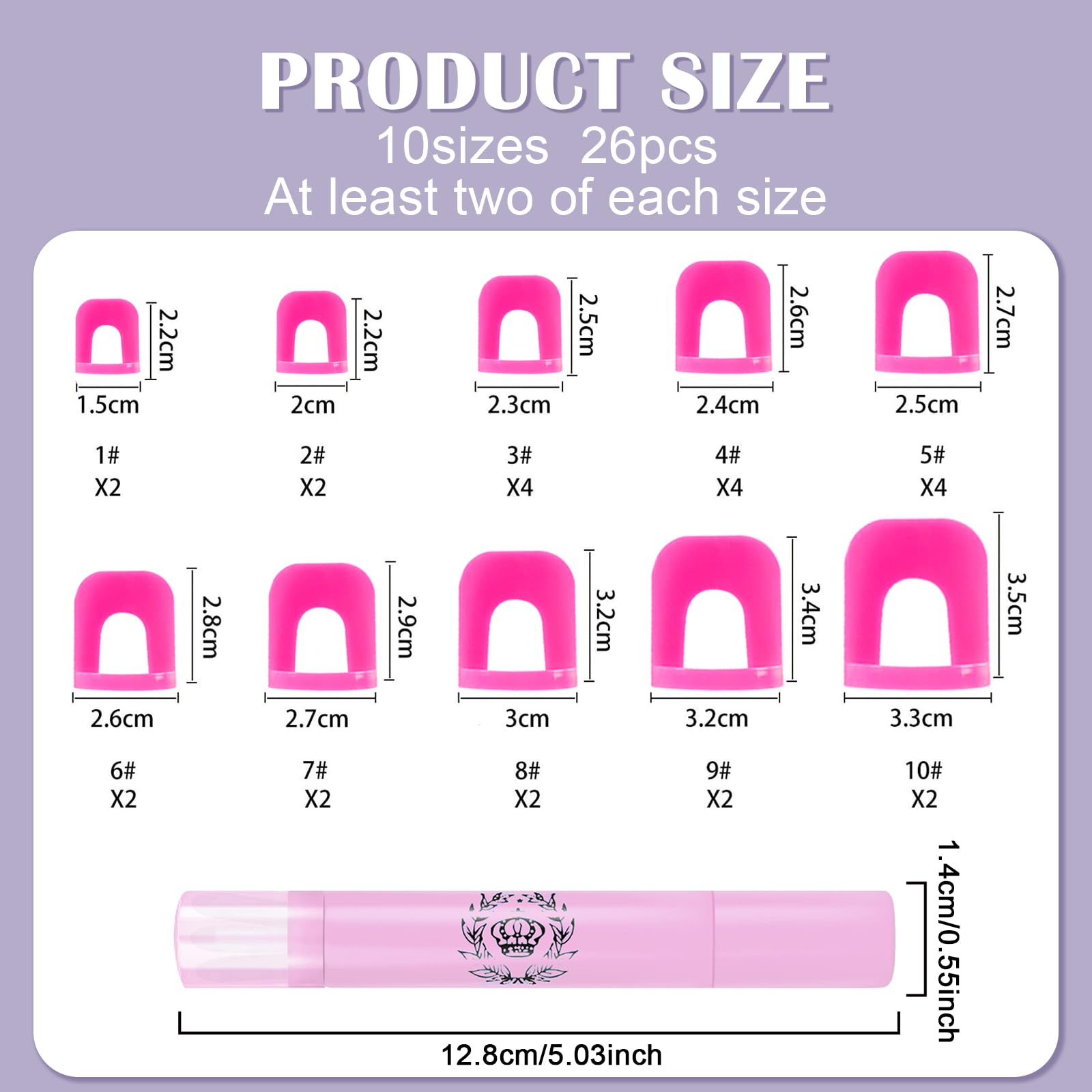 Plantillas para Esmalte de Uñas con Pluma Corrector, Cubierta Protectora Reutilizable 10 Tamaños, Accesorios Nail Art (Rosa)