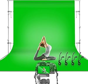 JS JULIUS STUDIO Chromakey Hintergrund 1,5x2,1 M – Wiederverwendbarer Musselin-Stoff Für Foto & Video