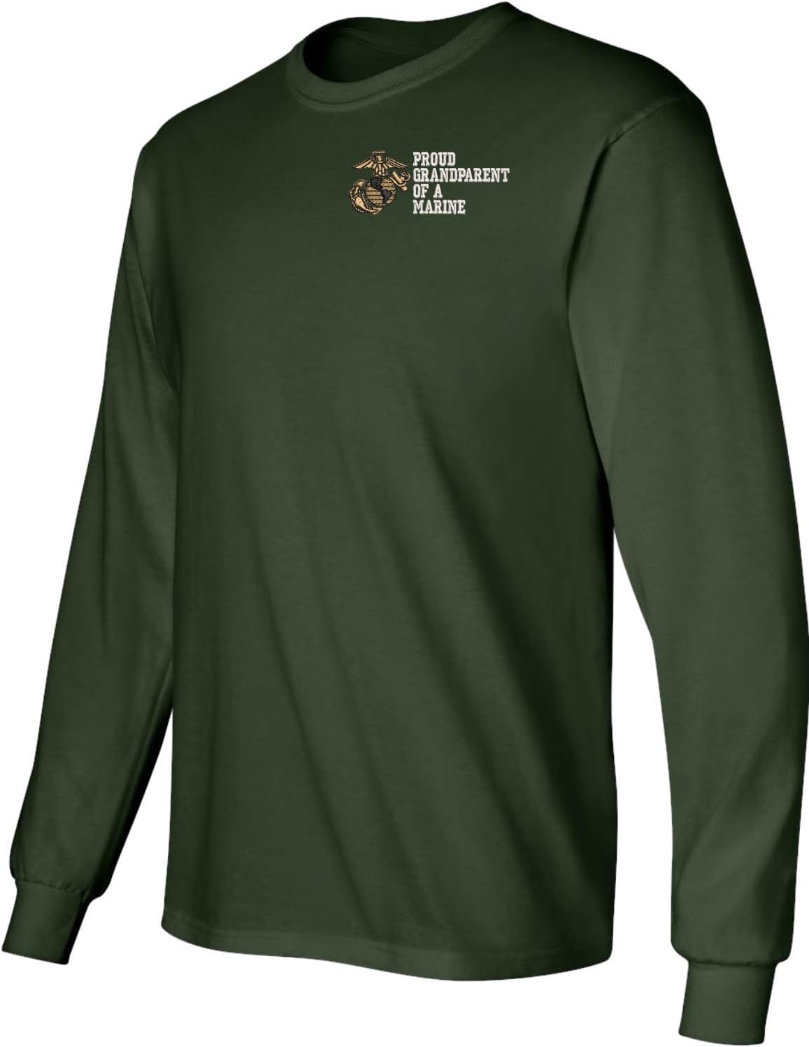 MilitaryBest Proud Grandparent of a Marine U.S. Marine Corps Embroidered Long Sleeve T-Shirt