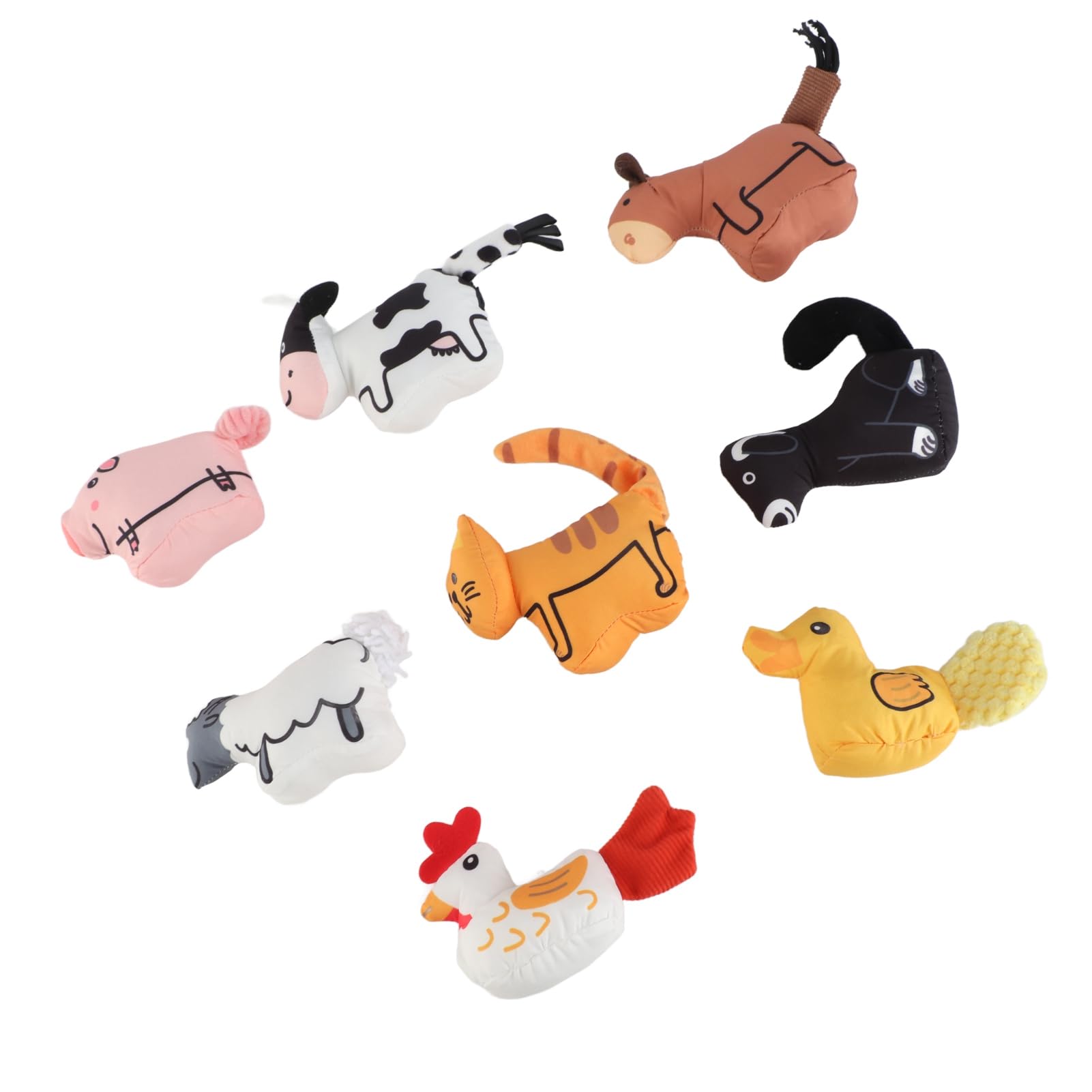 Weiches Pädagogisches Stoffbuch-Spielmatten-Set für Babys mit Tierpuppen, Entwicklung der Hand-Auge-Koordination, ab 0 Monaten, Wollstoff (B)