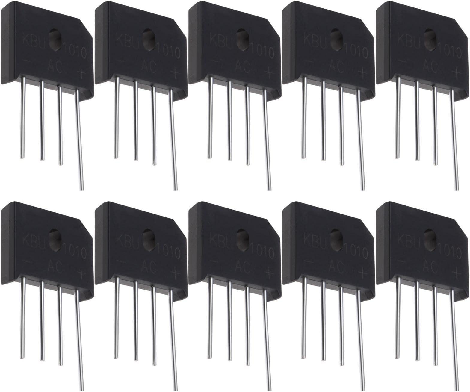 10pcs KBU1010 Bridge Rectifier Bridge Lead Diode 1000V 10A Single Phases Diode Bridge Rectifier for Electronic Circuits Household Appliances