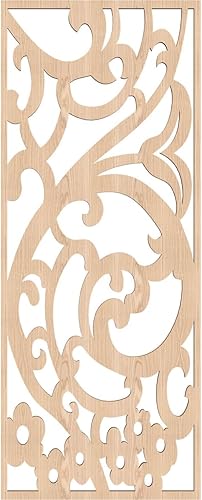 Miniatura 2 de 13 38"W x 34 38"H x 38"T Bridgewater Decorative Fretwork Wood Wall Panels, Red Oak