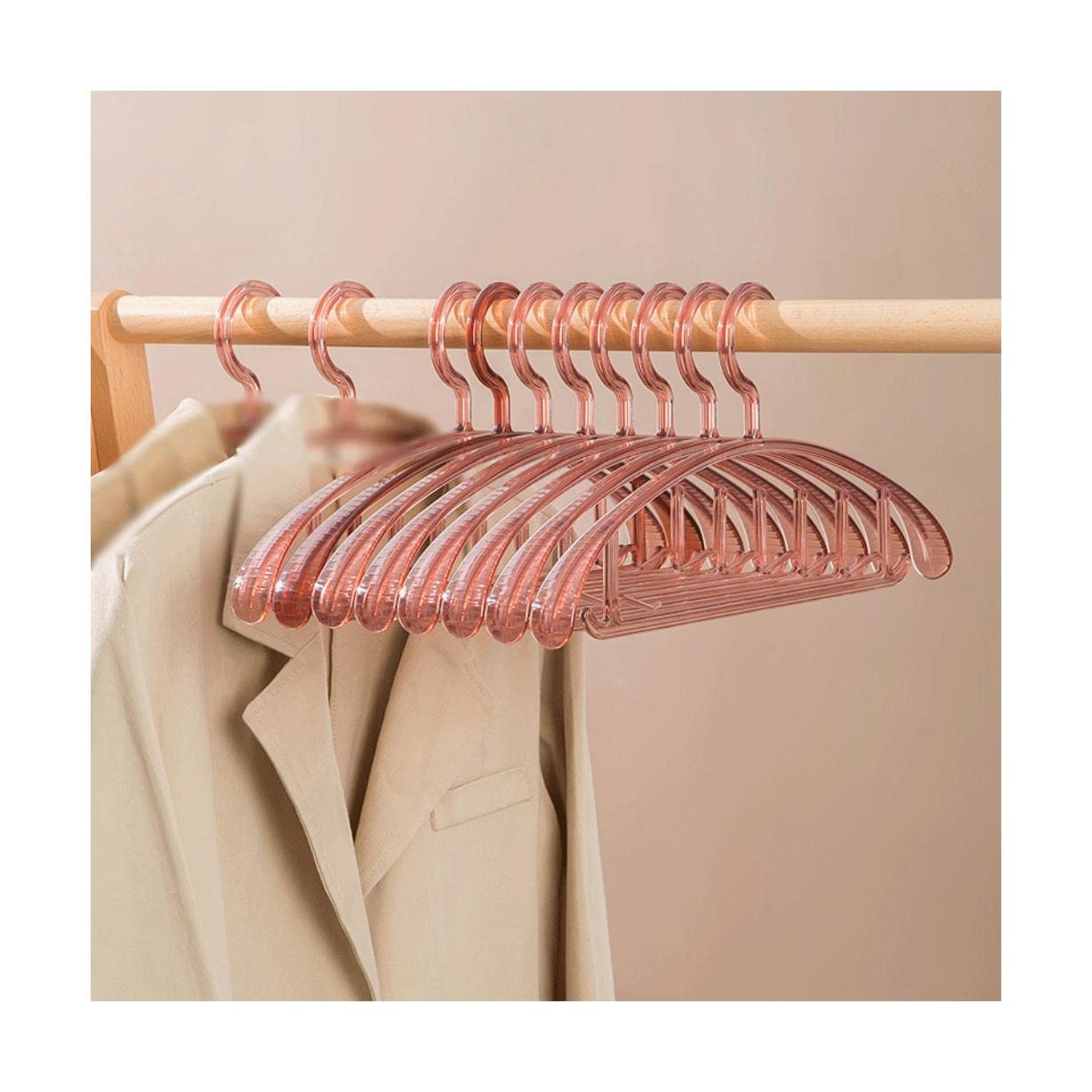 FamyShop Lot De 10 Cintres En Plastique Pour Pantalons Et Jupes Antidérapants Avec Pinces Coulissantes Et Caoutchoutées, Solides Env. 36 Cm