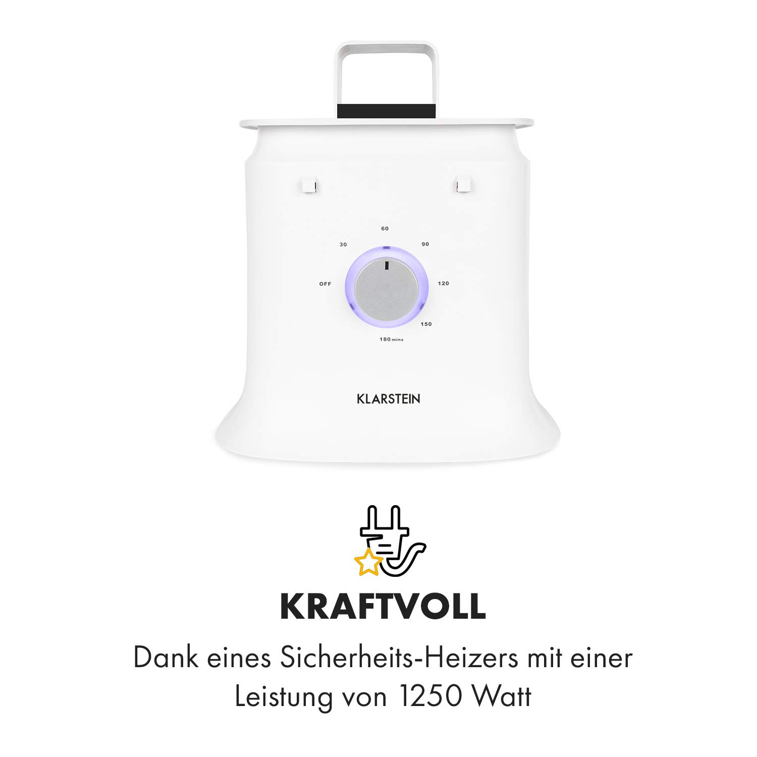 Klarstein ShirtButler Deluxe automatisches Trocken- und Bügelgerät, 2-in-1: Trocknen und bügeln, 1250 W Sicherheits-Heizer, HotAir Tension-Technologie, Timer: 0-180 Min. Material: Oxford-Nylon, weiß