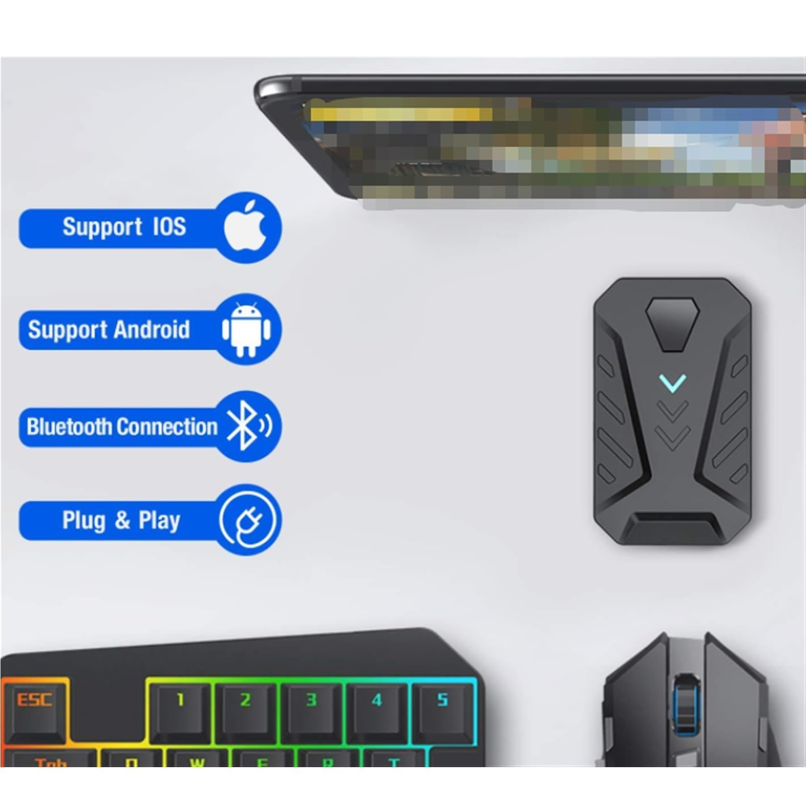 Klawiatura i Mysz do Gier, Zestaw Klawiatury Do Gier I Podświetlanej Myszy USB Do Gier Z Przewodową Myszką I Stojakiem Wodoszczelna Klawiatura i Mysz