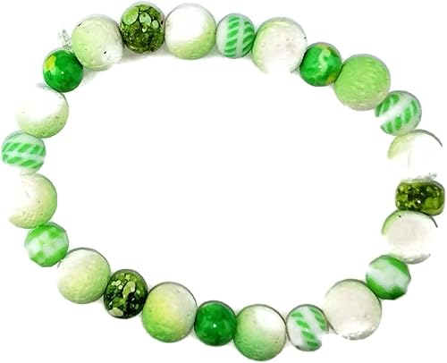 Miniatura 5 de Pulseras elásticas de cuentas de hueso en capas, color verde lima, estilo bohemio, joyería de primavera, regalo para mujer, apilables, juego de 3