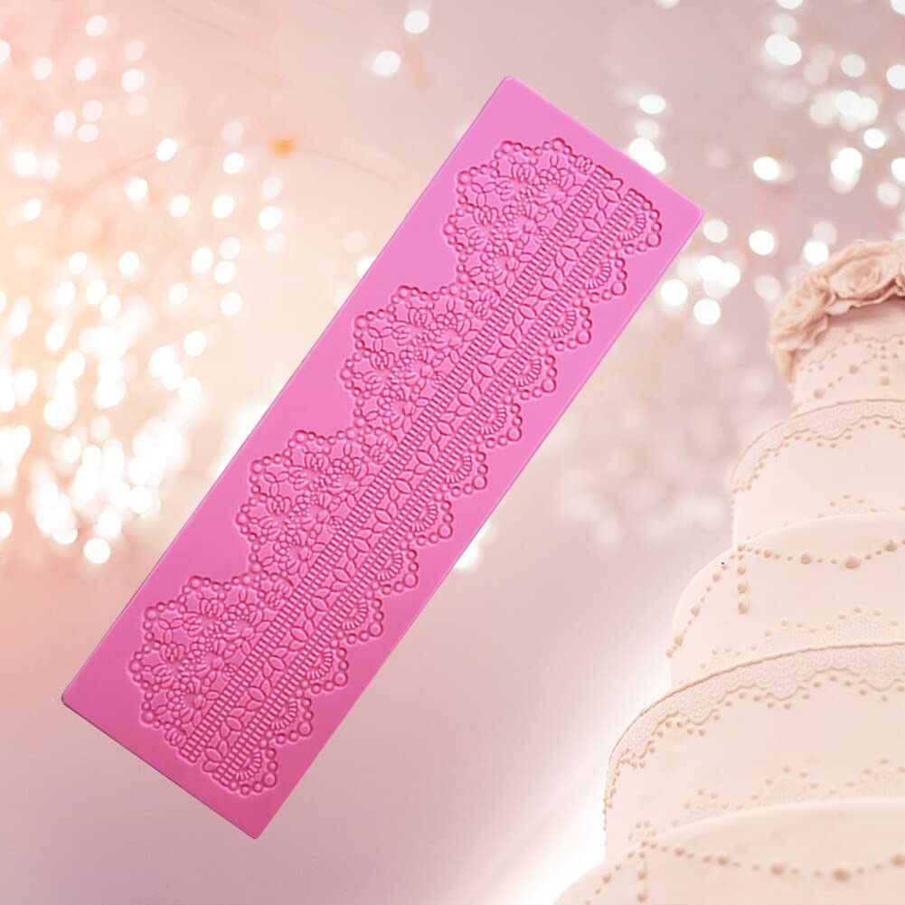 Tappetino in pizzo, motivo floreale in pizzo, stampo in silicone per torta in rilievo, stampo in silicone per fondente, stampi in silicone goffrato, decorazione fai da te, decorazione polimerica