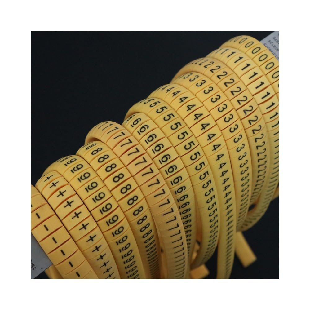120/600 Szt. Oznaczników Numerów Przewodów, Miękkie Koszulki Kablowe Z PVC 0,5-35mm², Symbole 0-9 Do Identyfikacji Instalacji Elektrycznych W Obiektach Przemysłowych I Mieszkalnych(12mm² 600pcs)