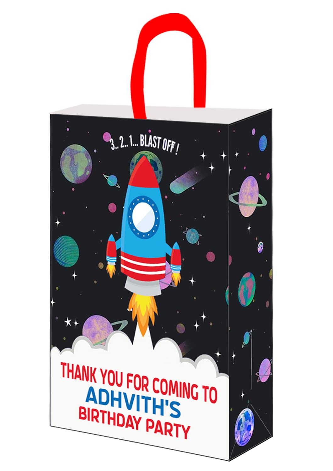 WoW Party Studio Personalized Space Astronaut Theme Happy Birthday Decorations Return Gift Bag with Birthday Boy/Girl Name - Pack of 10 Pcs (Black, Grey)(Cardstock) (B08KFMKQFF) Amazon Price History, Amazon Price Tracker