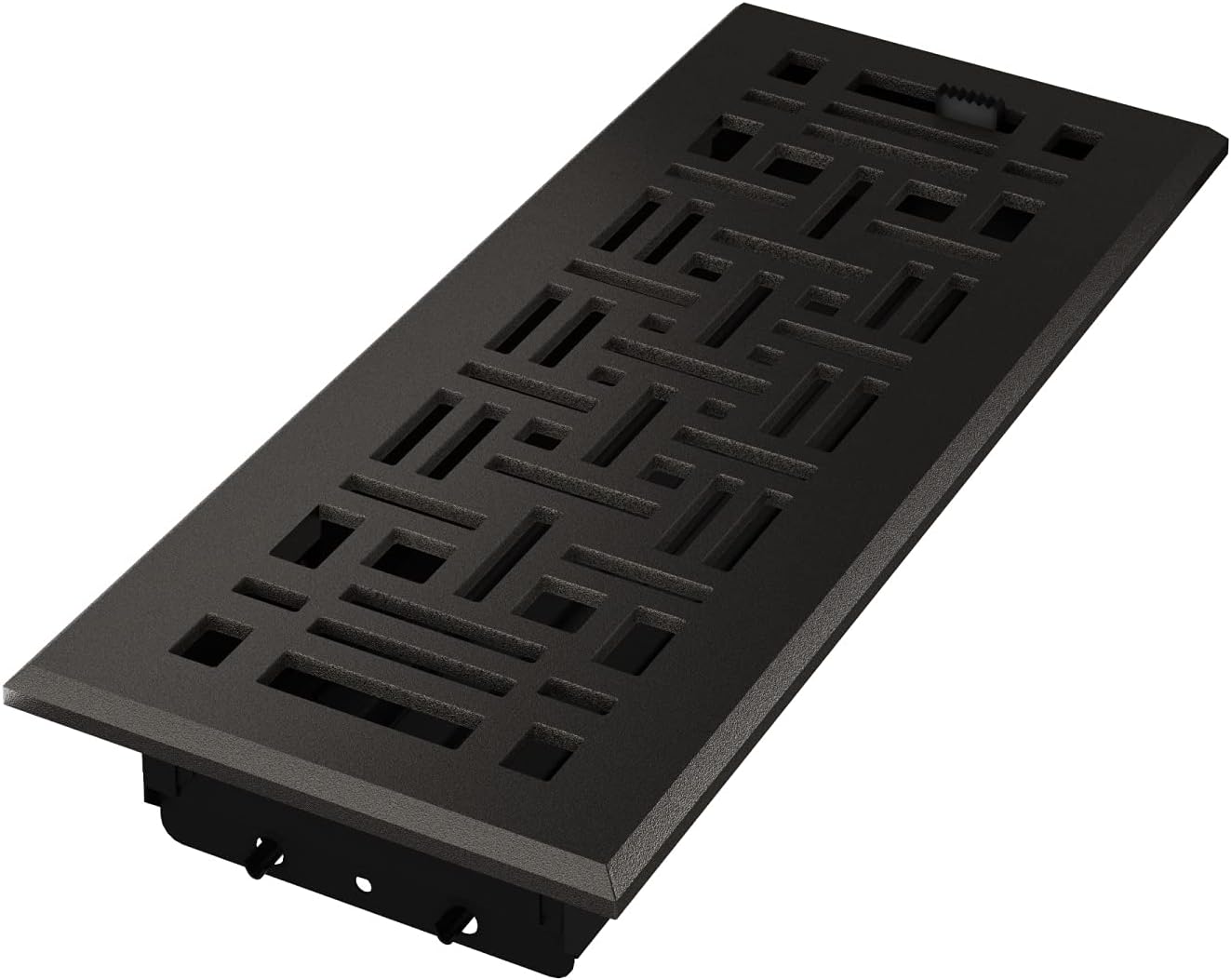 Imperial RG3501 Cast Iron Arts & Crafts Decorative Floor Register, 4 x 12-Inch, Matte Black