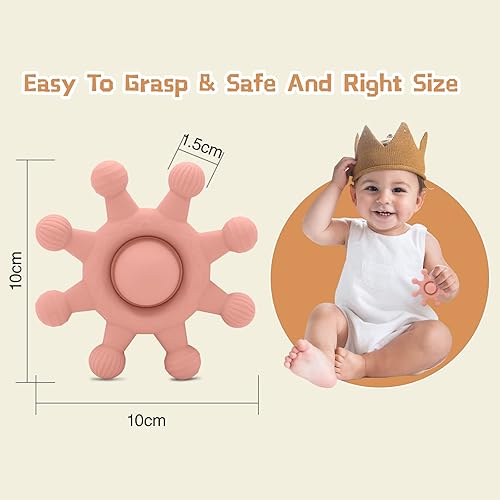 Miniatura 3 de Juguetes de dentición para bebés, silicona de grado alimenticio, sin BPA, juguetes de silicona para masticar bebés para calmar las encías del bebé,