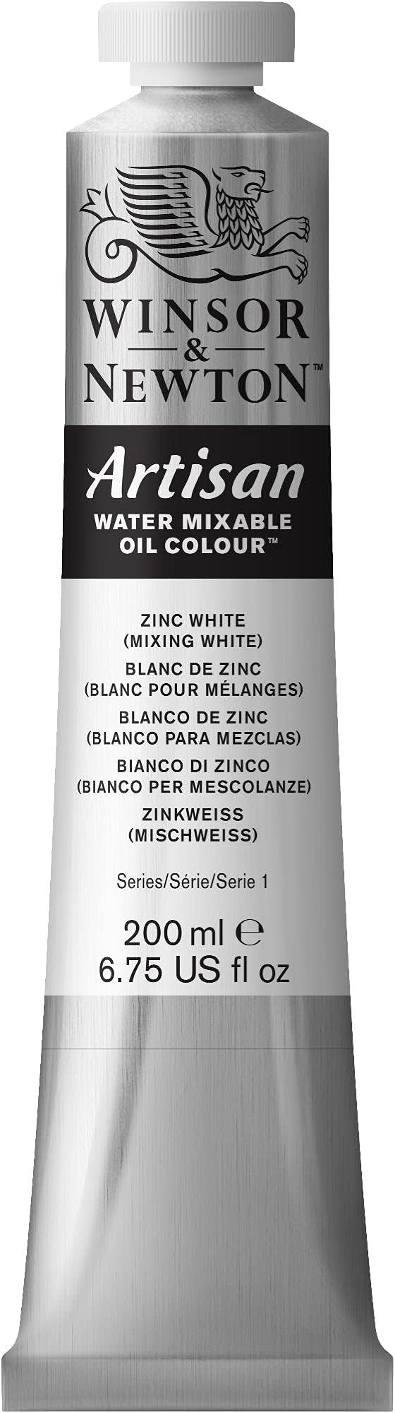 Winsor & Newton 8840483 Artisan Water Mixable Oil Paint, Zinc White - Mixing White, 200 ml Tube