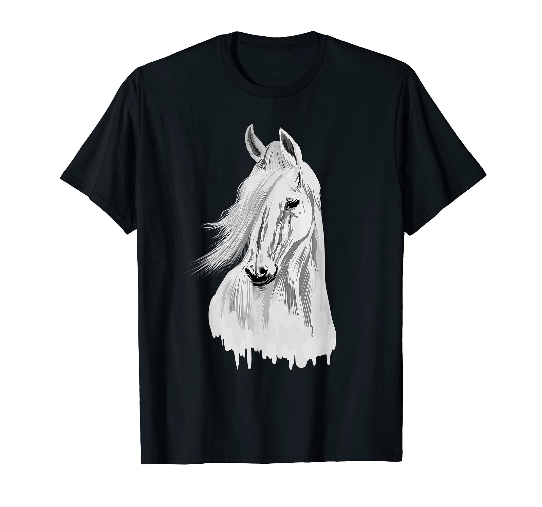 Awesome White Horses Cowgirl Cowboy Humor OutfitHorse Head Funny Equestrian Animal Lover Gift Men Women Kids T-Shirt