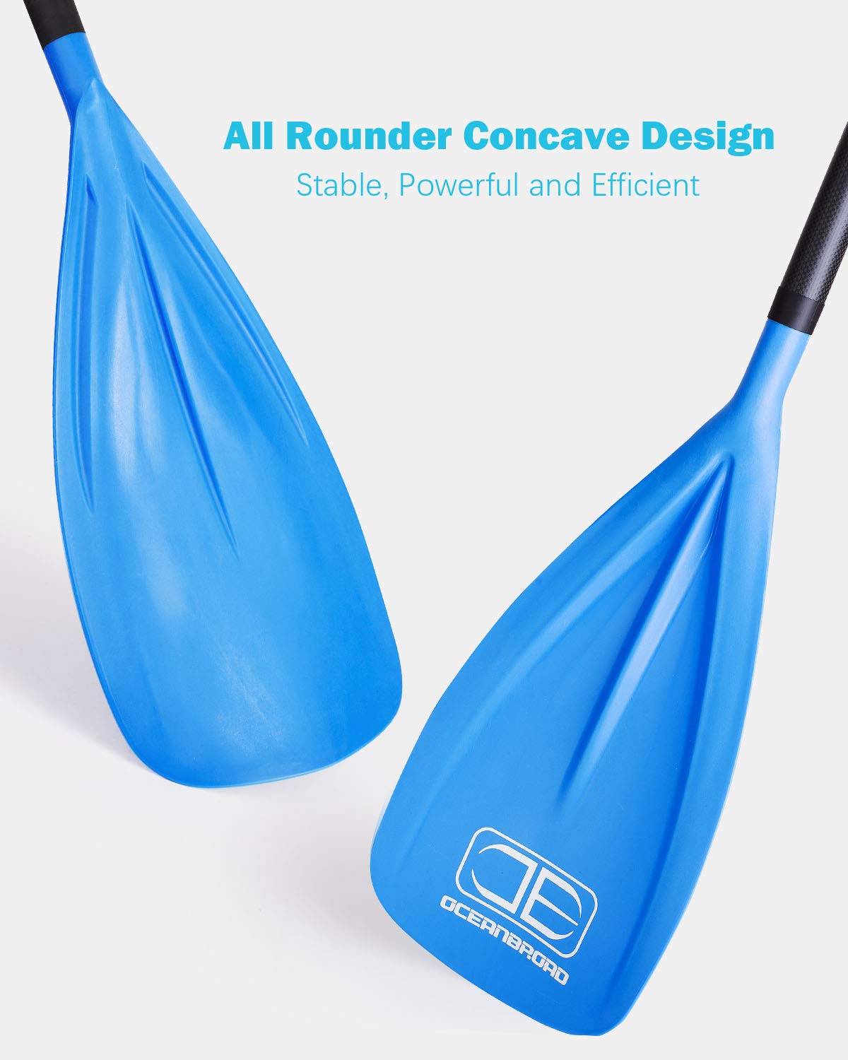 OCEANBROAD SUP Paddle Board Paddel 3 Stück Verstellbarer Carbon Schaft Stand Up Paddel mit Tasche