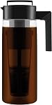 Takeya Patented Deluxe Cold Brew Coffee Maker with Grey Lid Pitcher, 0.9 Liter / 1 Quart, Stone