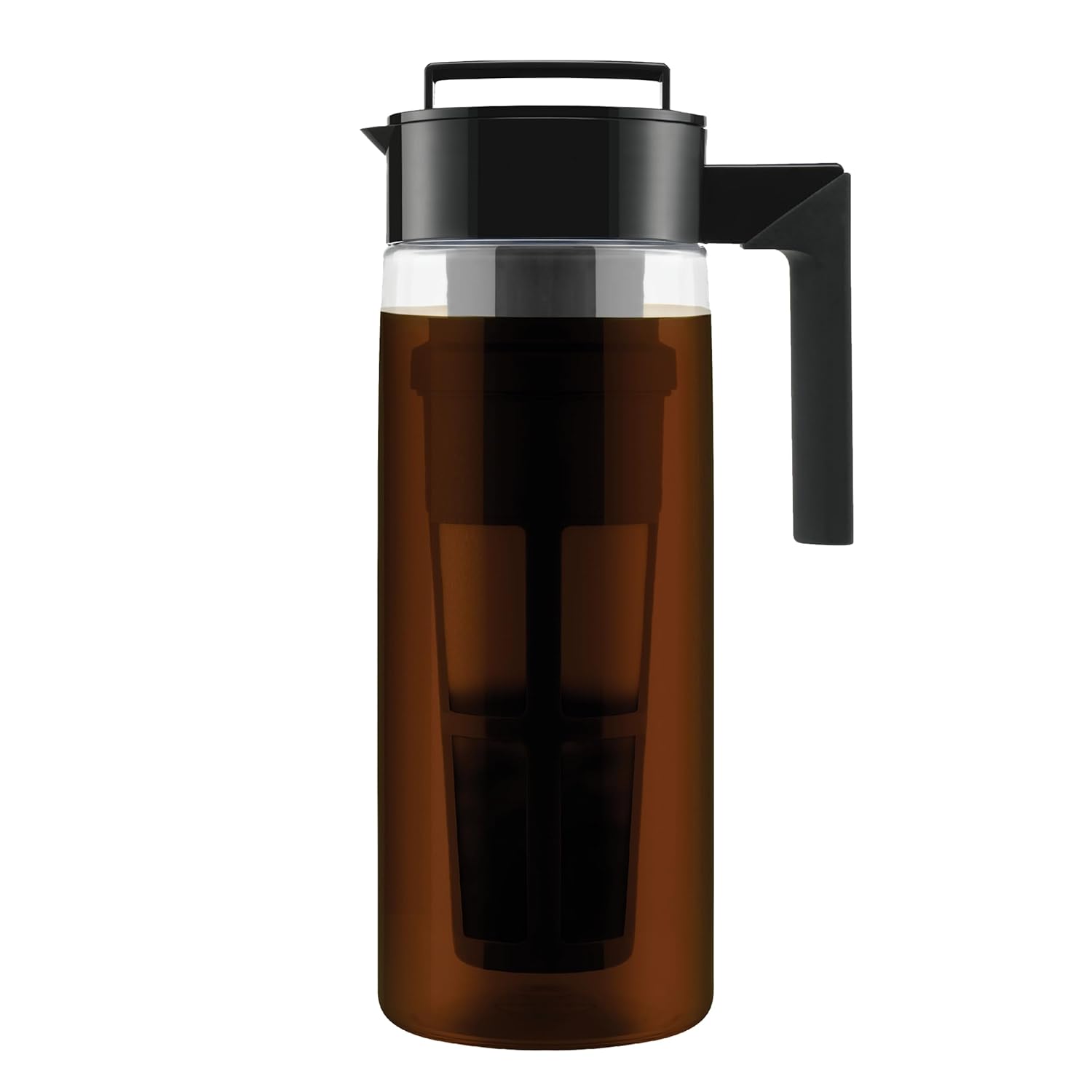 Takeya Tritan 2 Quart Cold Brew Coffee Maker - BPA-Free Airtight Pitcher, Leak-Proof Lid, Dishwasher Safe Black