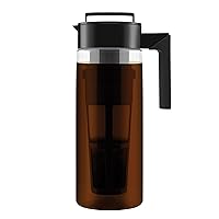 Vista 6 de Takeya Cafetera de café frío Tritan - Jarra hermética con tapa sin fugas - Elaborador de café frío sin BPA con mango de silicona - Jarra apta