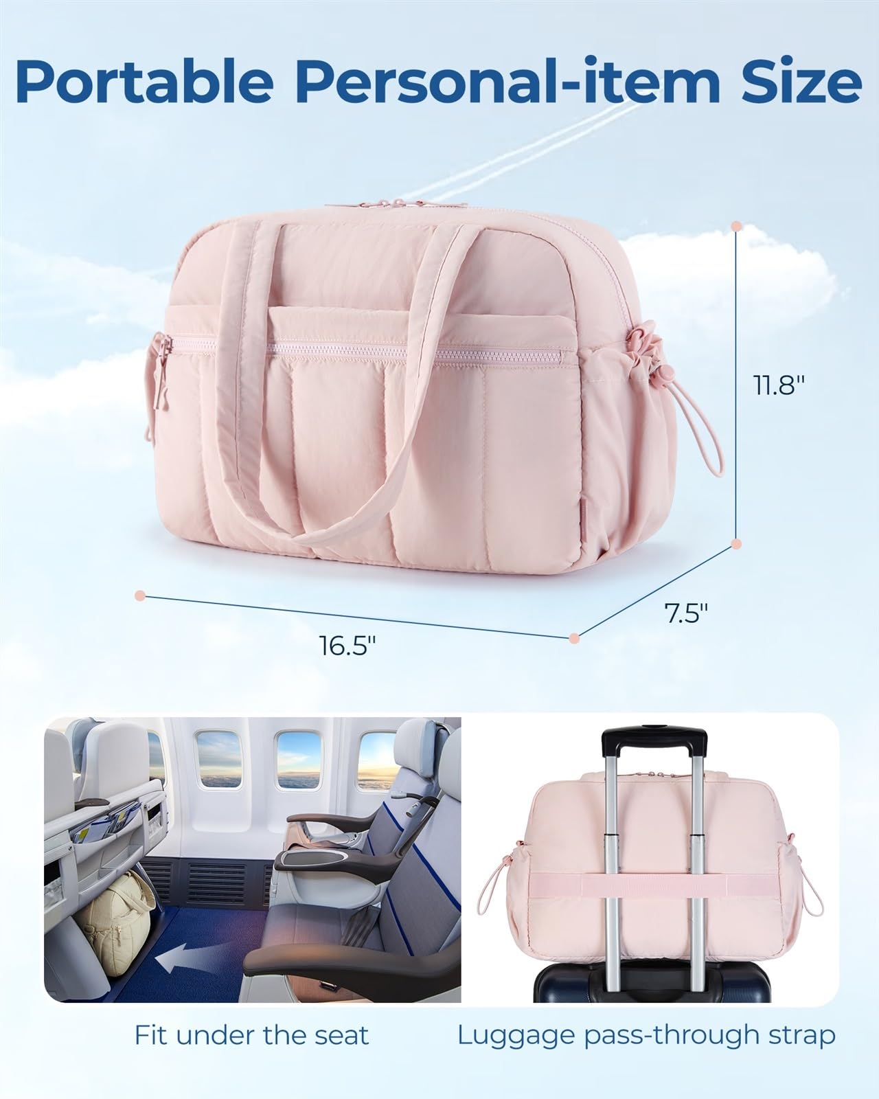 Bolsa De Viaje Bolsa de viaje for mujer, bolsa de gimnasio con bolsillo húmedo, bolsas de viaje for el fin de semana, equipaje de mano impermeable, bolsa de cabina for aeropuerto Para Viajar(DEEP BLUE