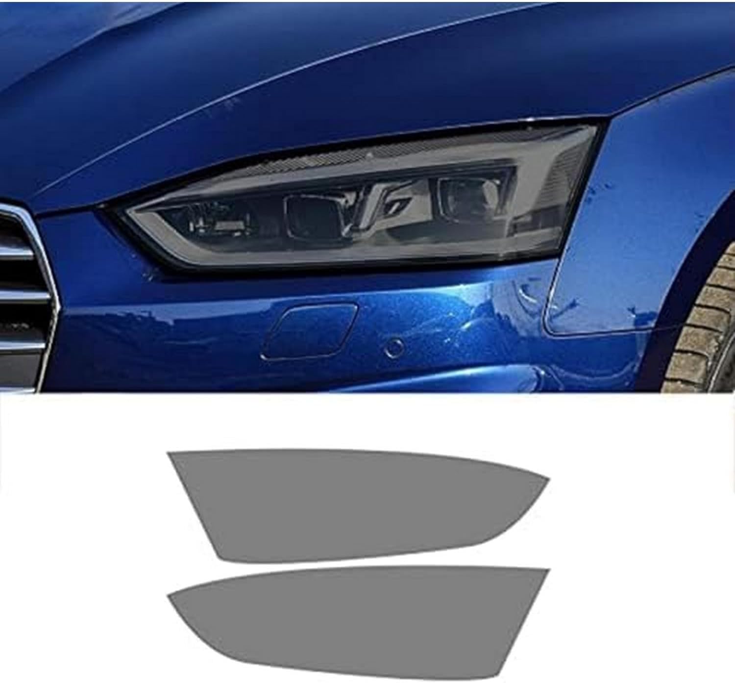 SamLng Car Front Light Film for Audi A5 2017 2018 2019 2020 Car Headlight Protective Film Front Light Transparent Blackened TPU Sticker Car Headlight Protective Film