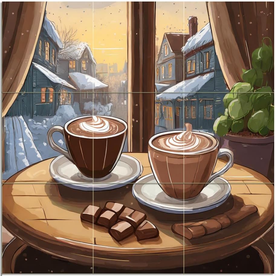 Tile Mural Still Life Two Coffee Cups Kitchen Wall Art Backsplash Marble Ceramic - Picture 22 of 30
