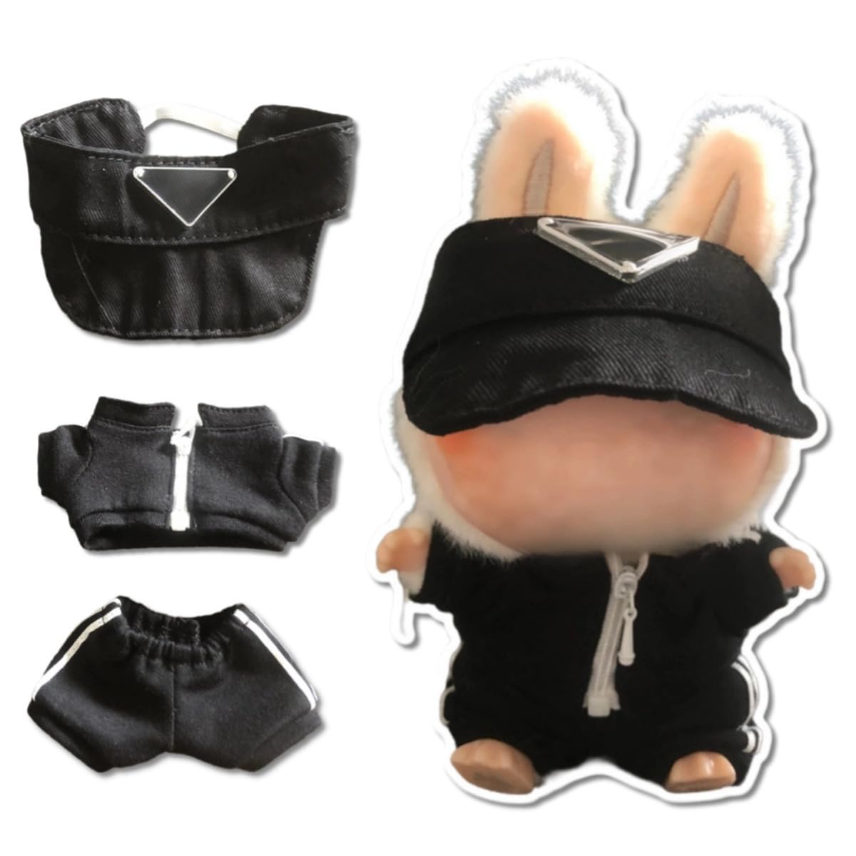 Clothes for Labubu(NO Doll NO Shoes) , Sport Hat & Sportswear Set for Labubu Clothes 15cm/17cm Dolls Accessories Suit, Doll Outfit Stylish Clothes (