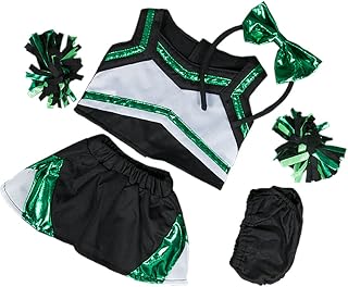 Stuffems Toy Shop Metallic Green & Black Cheerleader Teddy Bear Clothes Fits Most 14"-18" Build-A-Bear and Make Your Own Stuffed Animal
