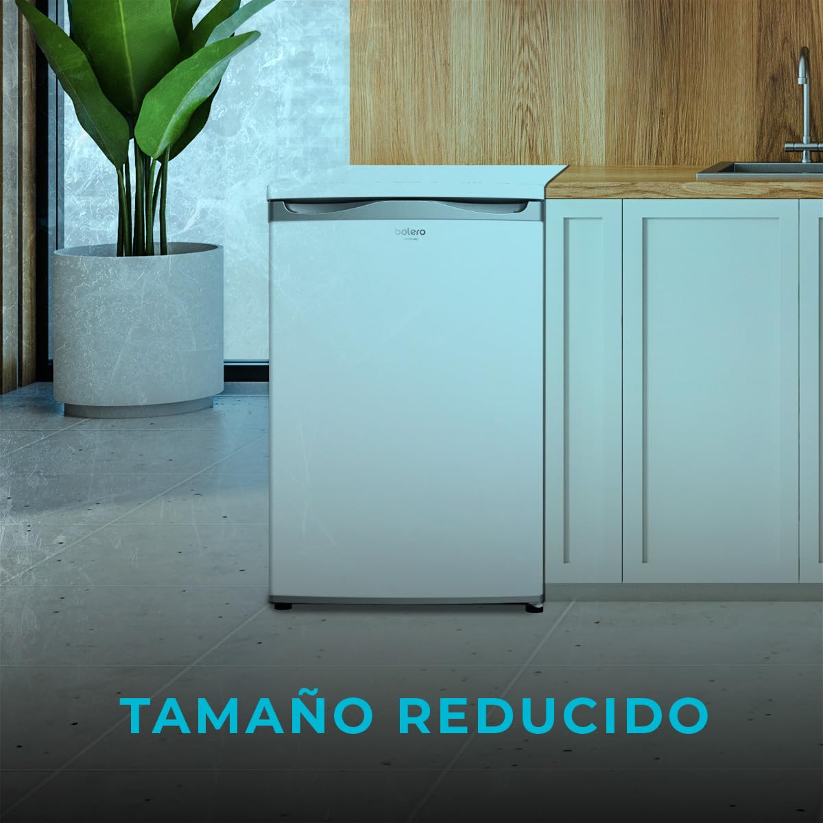 Cecotec Congelador Vertical Mini Bolero CoolMarket TF 90 White. 90 Litros, Altura 84,5 cm, Ahorro Energético, Puerta Reversible, 2 Cajones y 1 Bandeja, Blanco