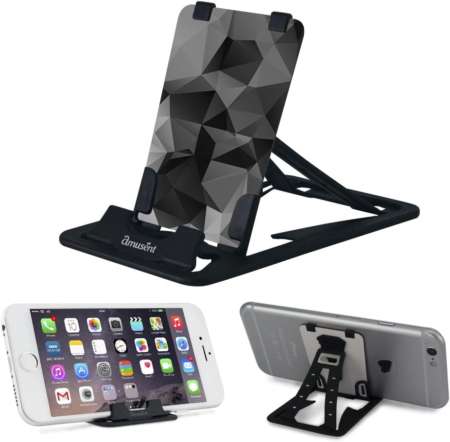 Amusent Pocket-Size Slim-Pro Stand, Ultra Slim Portable Phone Stand, Foldable Kickstand, Sturdy, Adjustable, Multi-Angled, Compatible w/iPhone, Smartphones & Tablets