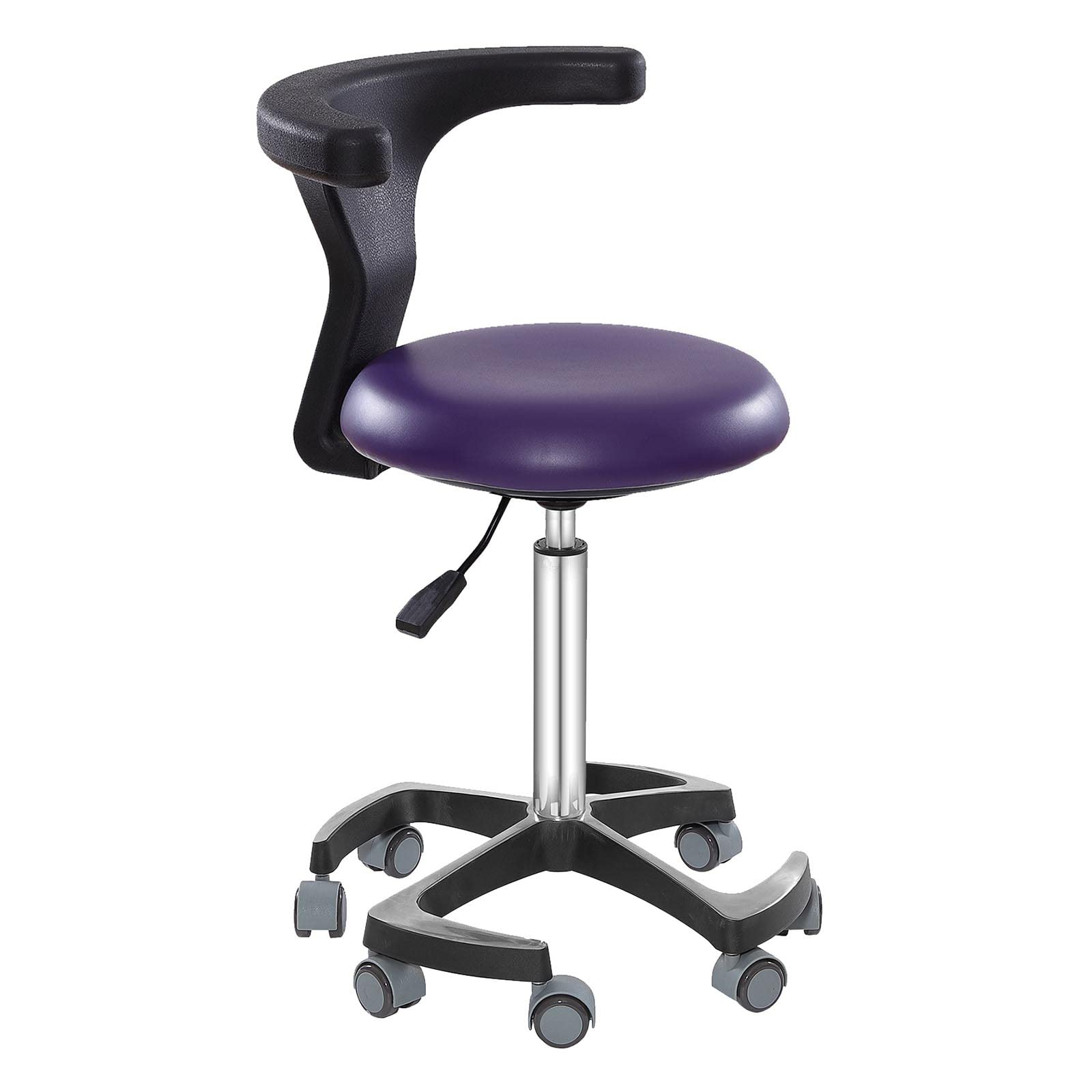 Sedia da dentista sgabello medico sgabello dentista assistente sedia per dentista sedia girevole a 360 gradi con bracciolo regolabile in altezza, grigio