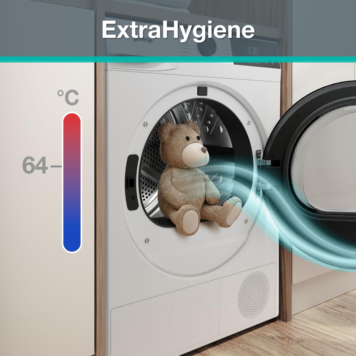 Gorenje D5G2P8D Trockner/Kondensation mit Wärmepumpe/ 8KG/ 15 Programme/Knitterschutz/EasyClean-Filter/ExtraHygiene/FastDry/SensorDry/TwinAir/EEK: D