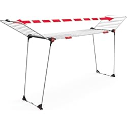 Tendedero Extensible 70 Cm Vileda Infinity Flex Tendedero Grande, Estante Telescópico Extensible, Secadora ya Montada, Alas Altas
