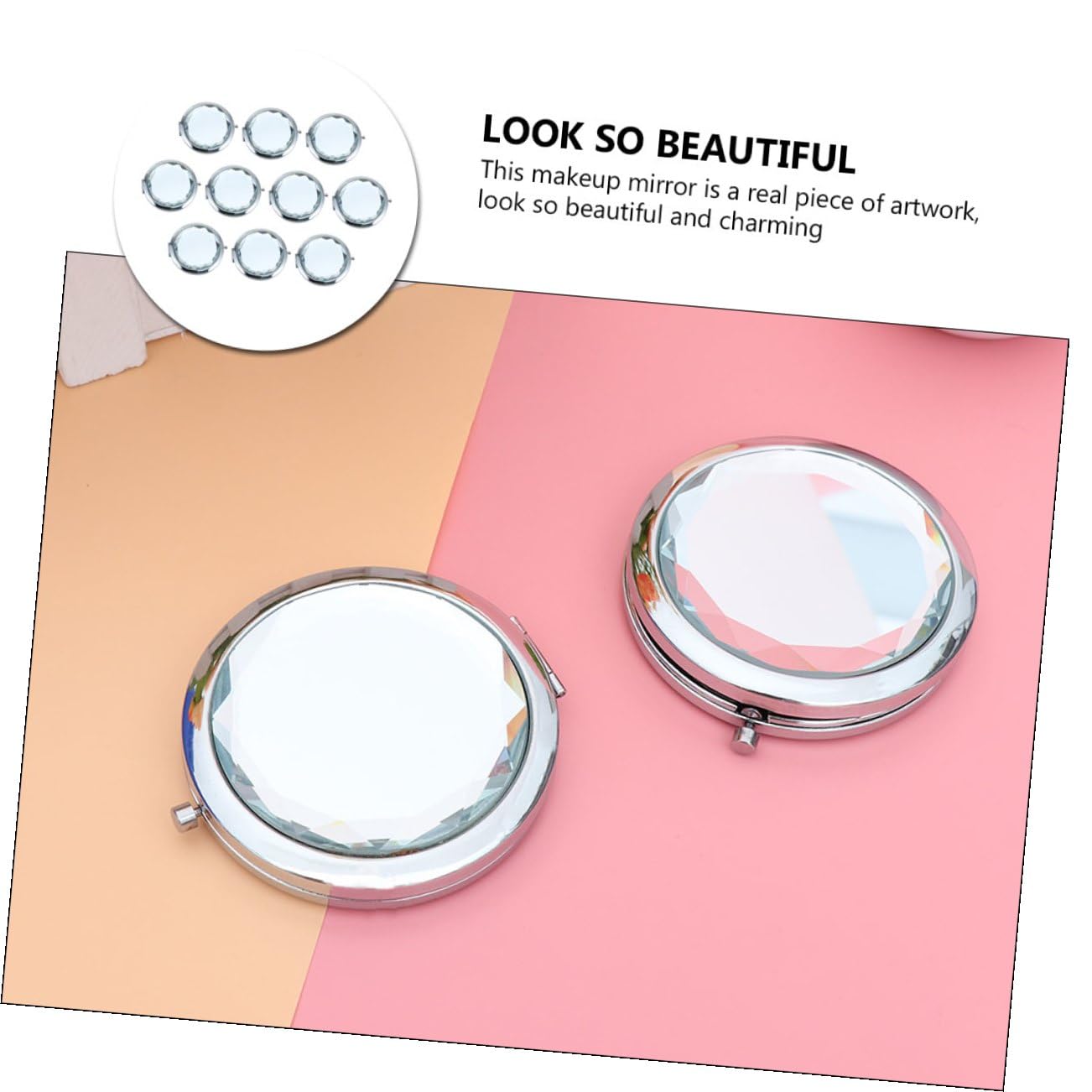 BESTYASH 10stücke Kosmetikspiegel Tragbar Facher Vergrößerung für Make-up für Reisen Partys und Tägliche Verwendung Hochwertiges Design