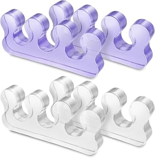 4 Pack Toe Separators for Pedicure, Pedicure Toe Separators, Reusable Washable Toenail Dividers, Toe Separators for Applying Nail Polish