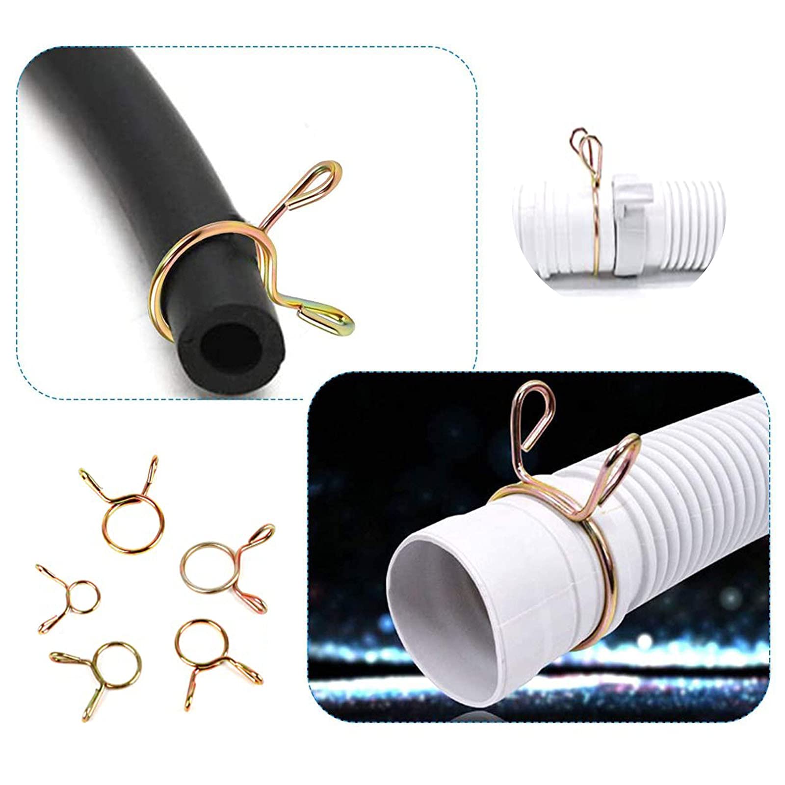 Colliers De Serrage à Ressort METALLIXITY - 15 Pièces - Pour Tuyaux Et Tubes (22 Mm) - Fixation Solide En Métal - Maison & Jardin