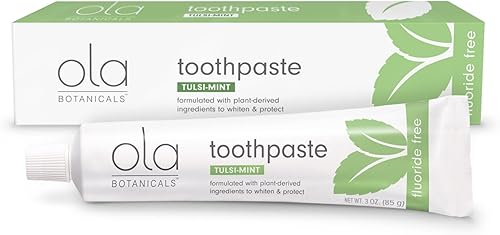 Dr. Mercola Ola Botanicals - Pasta de dientes sin flúor - Limpiador dental natural a base de plantas - Sin SLS ni aditivos artificiales - Sabor