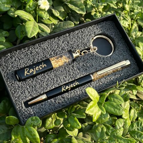 Image of Customized Pen & Keychain Gifts with Name Engraving | Personalized Pen for Gifting | Gift Set for Men & Women, Corporate Gift Set, Personalized Pen and Keychain
